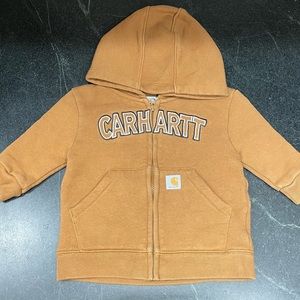 Boys Carhartt Tan Zipup Hoodie Sweater Size 6 Months